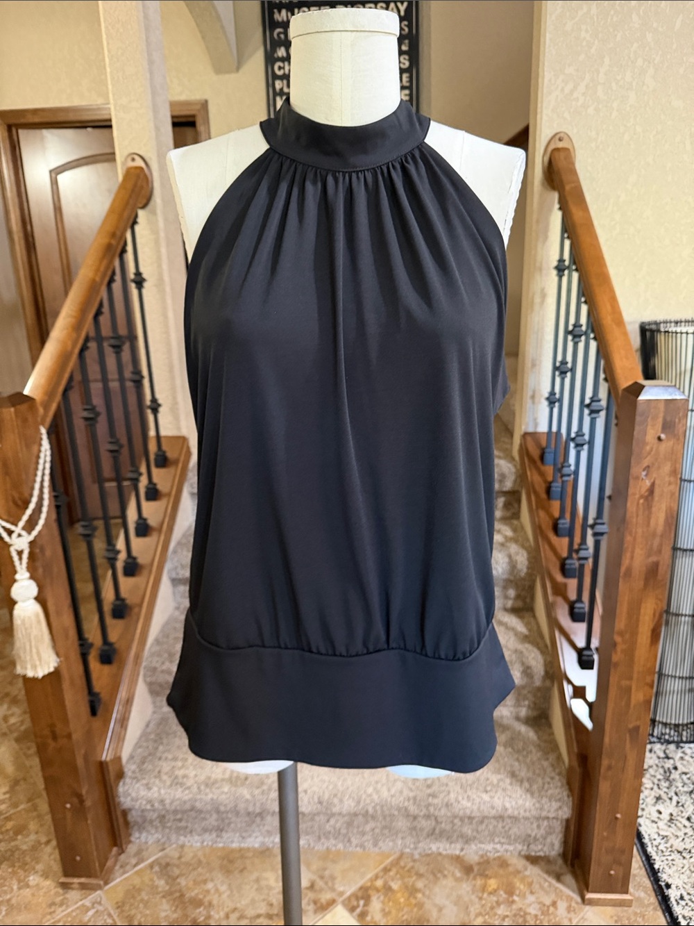 Boston Proper Black Halter Top - L